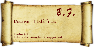 Beiner Flóris névjegykártya